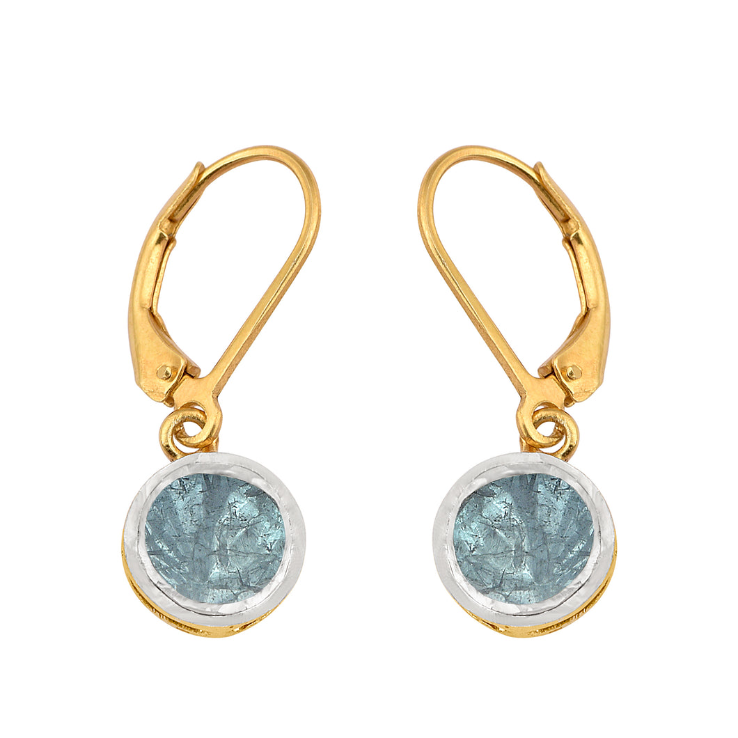 0.50 CTW Blue Diamond Polki Dangles Earrings