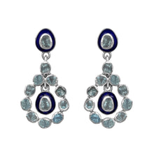 Load image into Gallery viewer, 1.50 CTW Blue Polki Diamond Dangle Earrings
