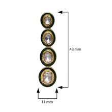 Load image into Gallery viewer, Diamond Polki Green Enamel Necklace Set
