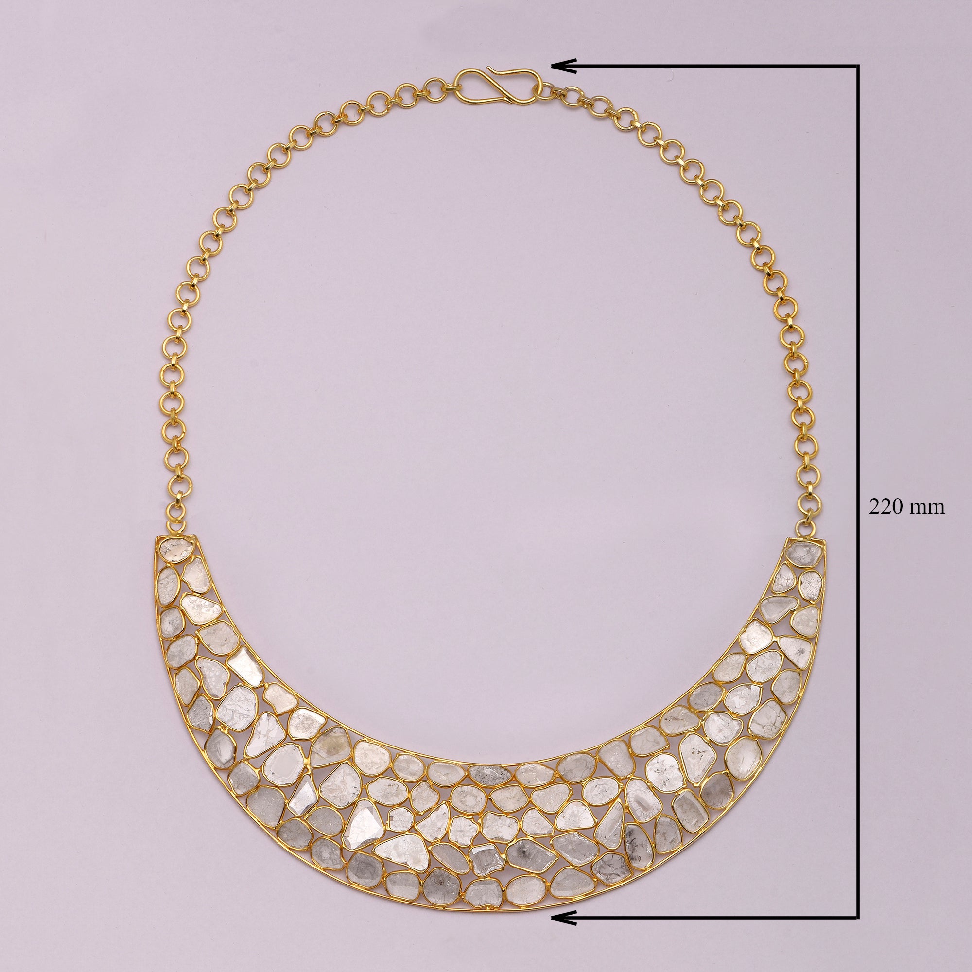 41 CTW Diamond Polki Bib Necklace