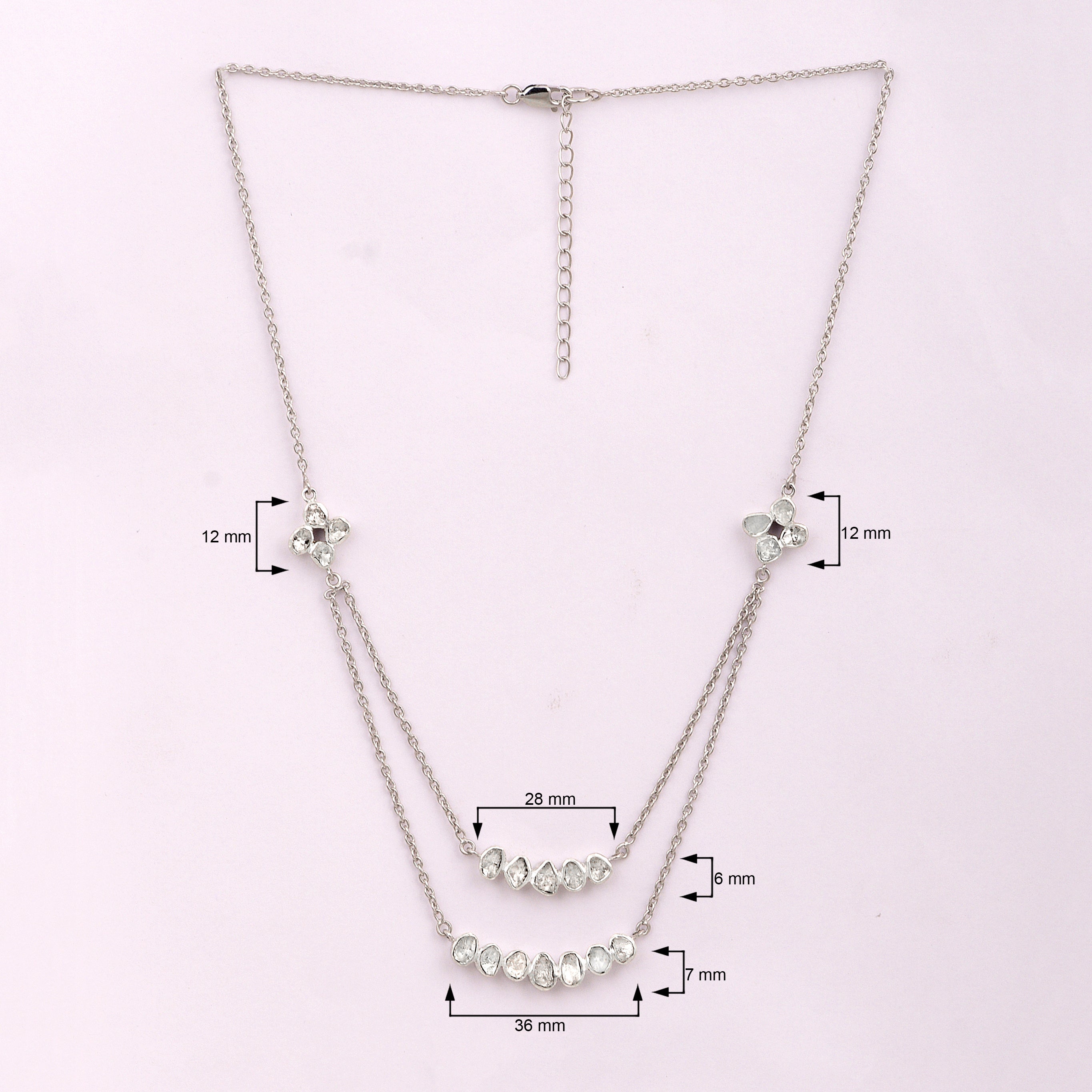 2 CTW Diamond Polki Layered Necklace