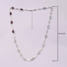 Load image into Gallery viewer, 4 CTW Diamond Polki Moonstone Ruby Blue Topaz Necklace
