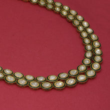 Load image into Gallery viewer, 15 CTW Diamond Polki Green Enamel Necklace
