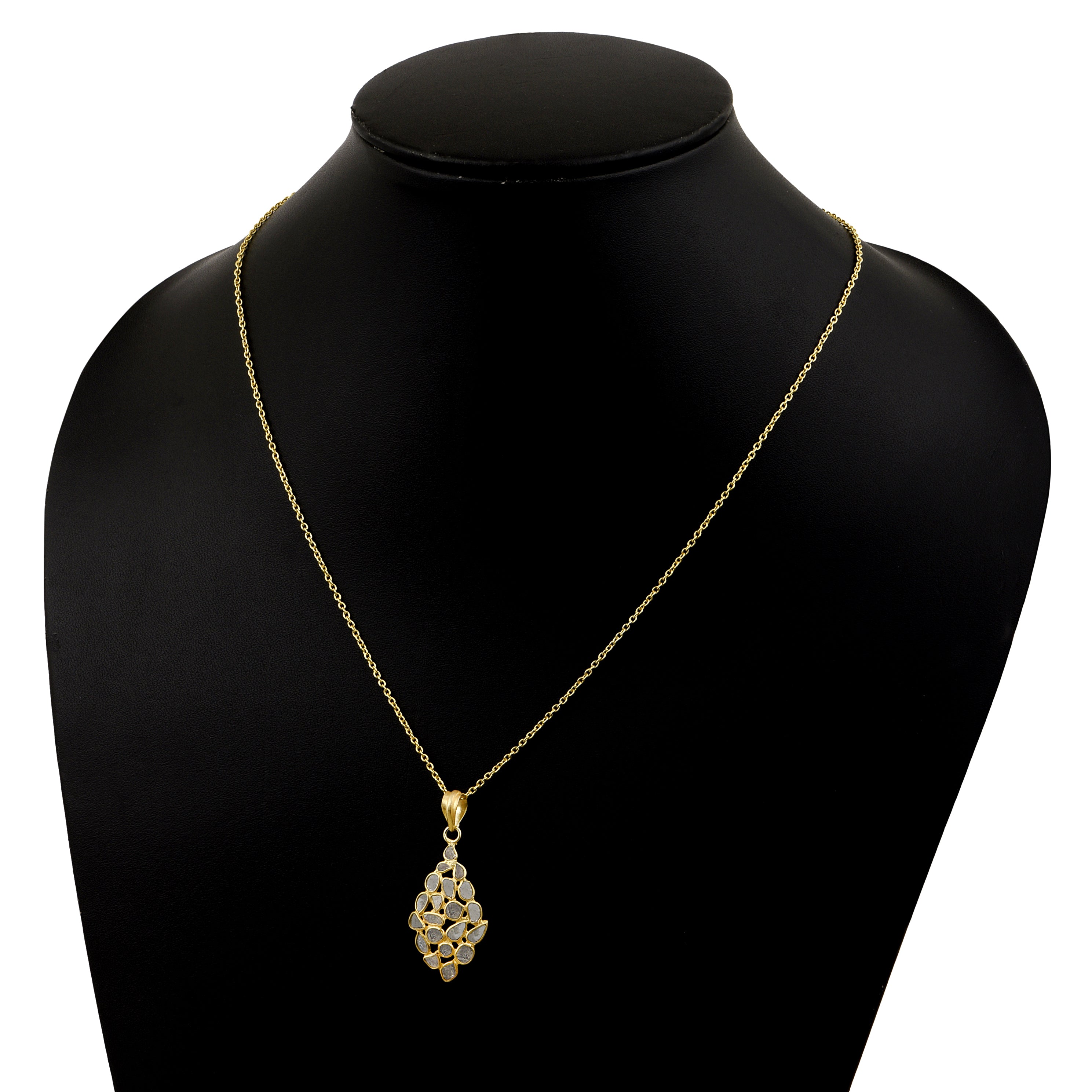 2.50 CTW Diamond Polki Geometric Pendant Necklace