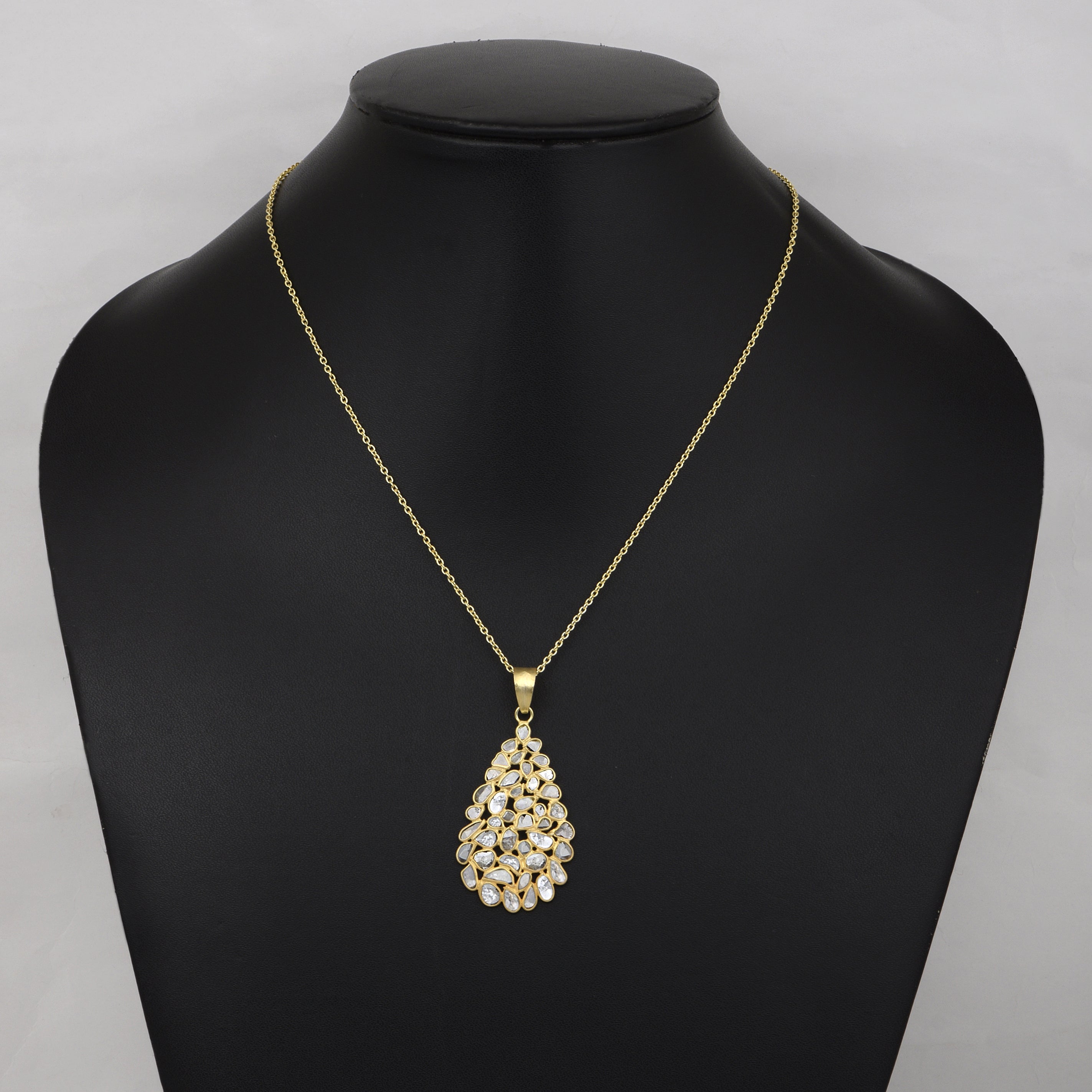 2.50 CTW Diamond Polki Pendant Necklace