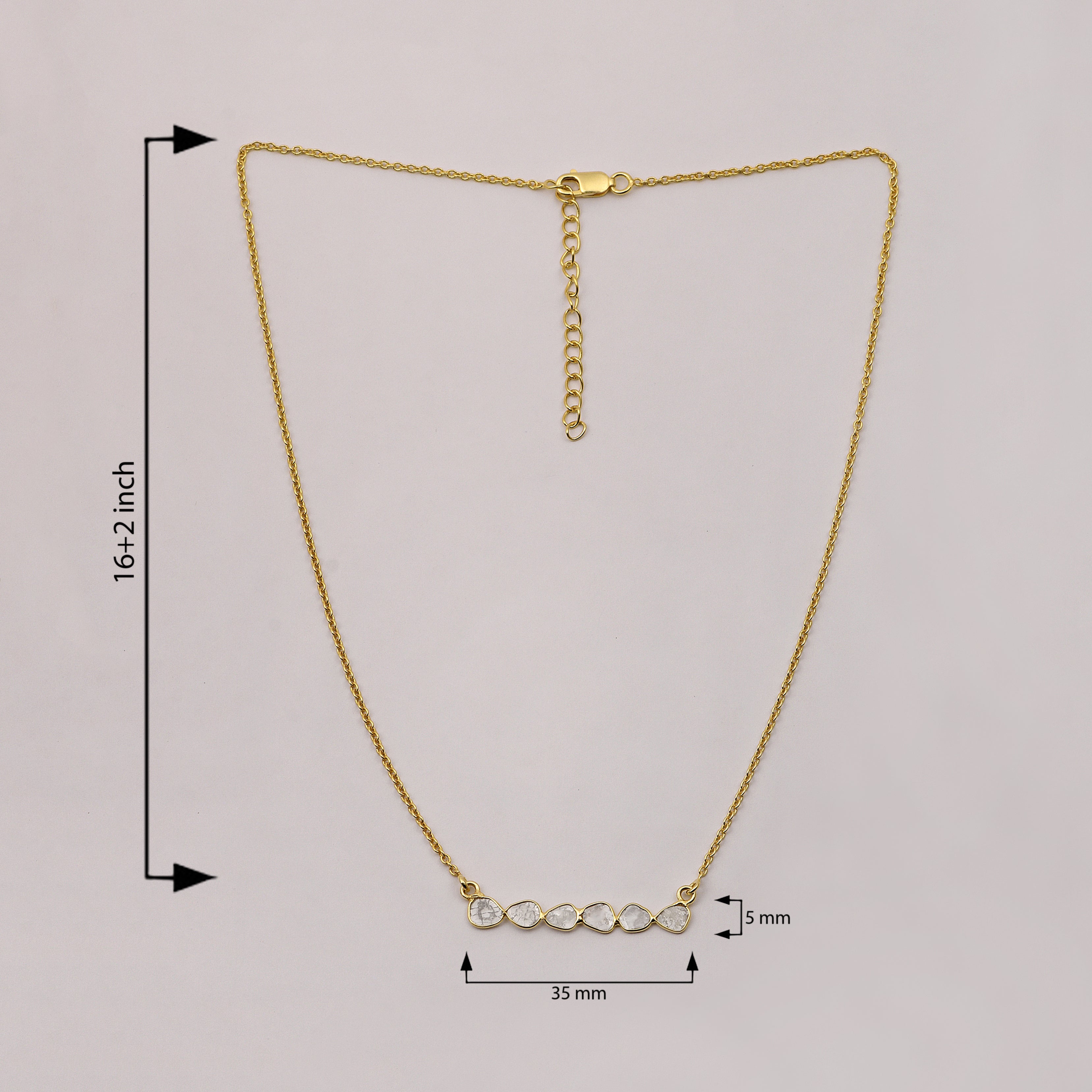 1 CTW Diamond Polki Necklace