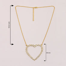 Load image into Gallery viewer, 3 CTW Diamond Polki Hollow Heart Pendant Necklace
