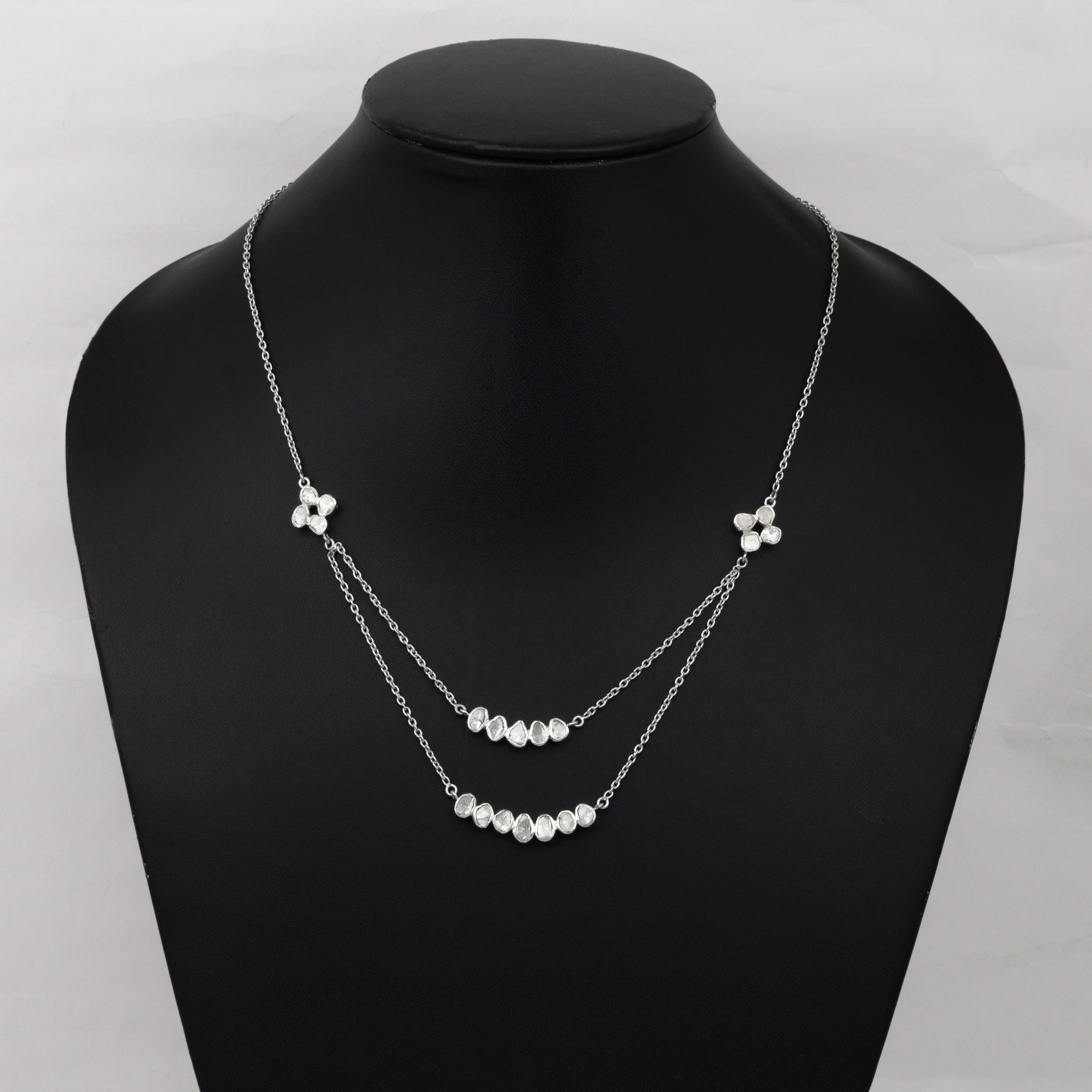 2 CTW Diamond Polki Layered Necklace