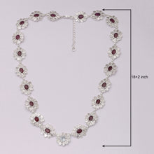Load image into Gallery viewer, 14 CTW Diamond Polki Ruby Blue Topaz Necklace
