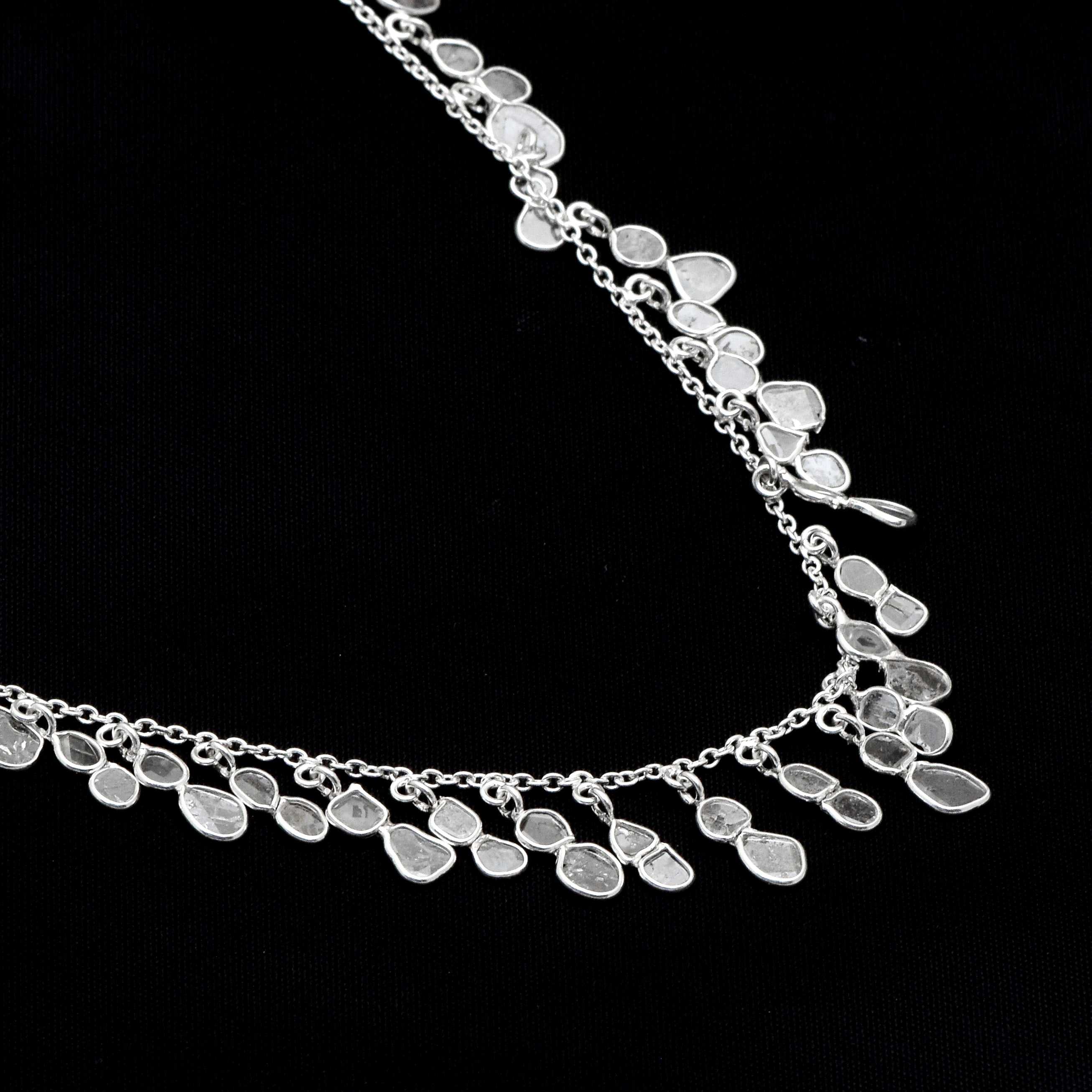 6 CTW Diamond Polki Fringe Necklace