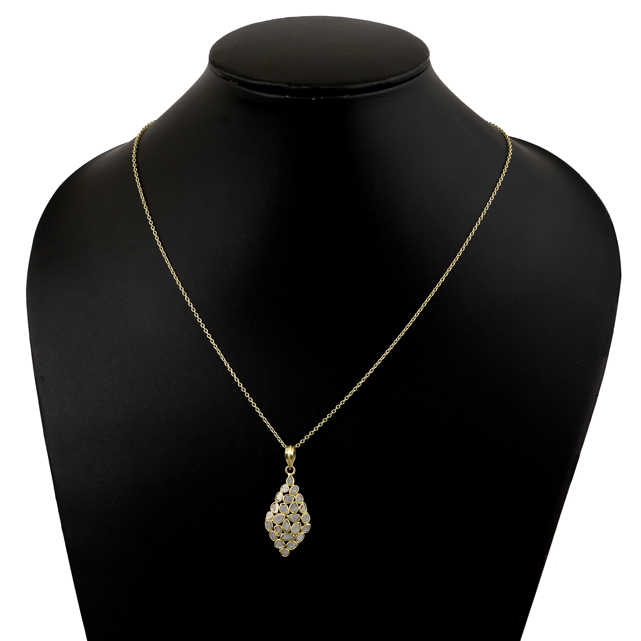 2.50 CTW Diamond Polki Geometric Pendant Necklace