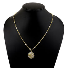 Load image into Gallery viewer, 4.00 CTW Natural Diamond Polki Geometric Round Statement Necklace 925 Sterling Silver 14K Gold Plated Everyday Slice Diamond Jewelry
