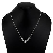 Load image into Gallery viewer, 0.50 CTW Polki Diamond Eagle Necklace, 18 Inches Long Chain, 925 Sterling Silver White Gold Plated
