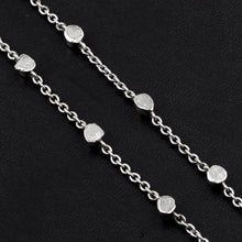 Load image into Gallery viewer, 2.00 CTW Natural Diamond slice Polki Necklace 925 Sterling Silver Bezel Diamond Necklace, Uncut Diamond Chain Platinum Plated Necklace
