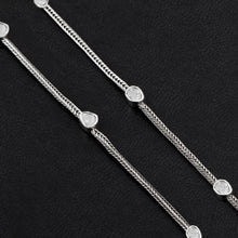 Load image into Gallery viewer, Indian Artisan Crafted 1.20 CTW Natural Diamond Polki Chain Necklace - 925 sterling silver - White Gold Plated
