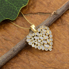 Load image into Gallery viewer, 3 CTW Diamond Polki Full Heart Pendant Necklace
