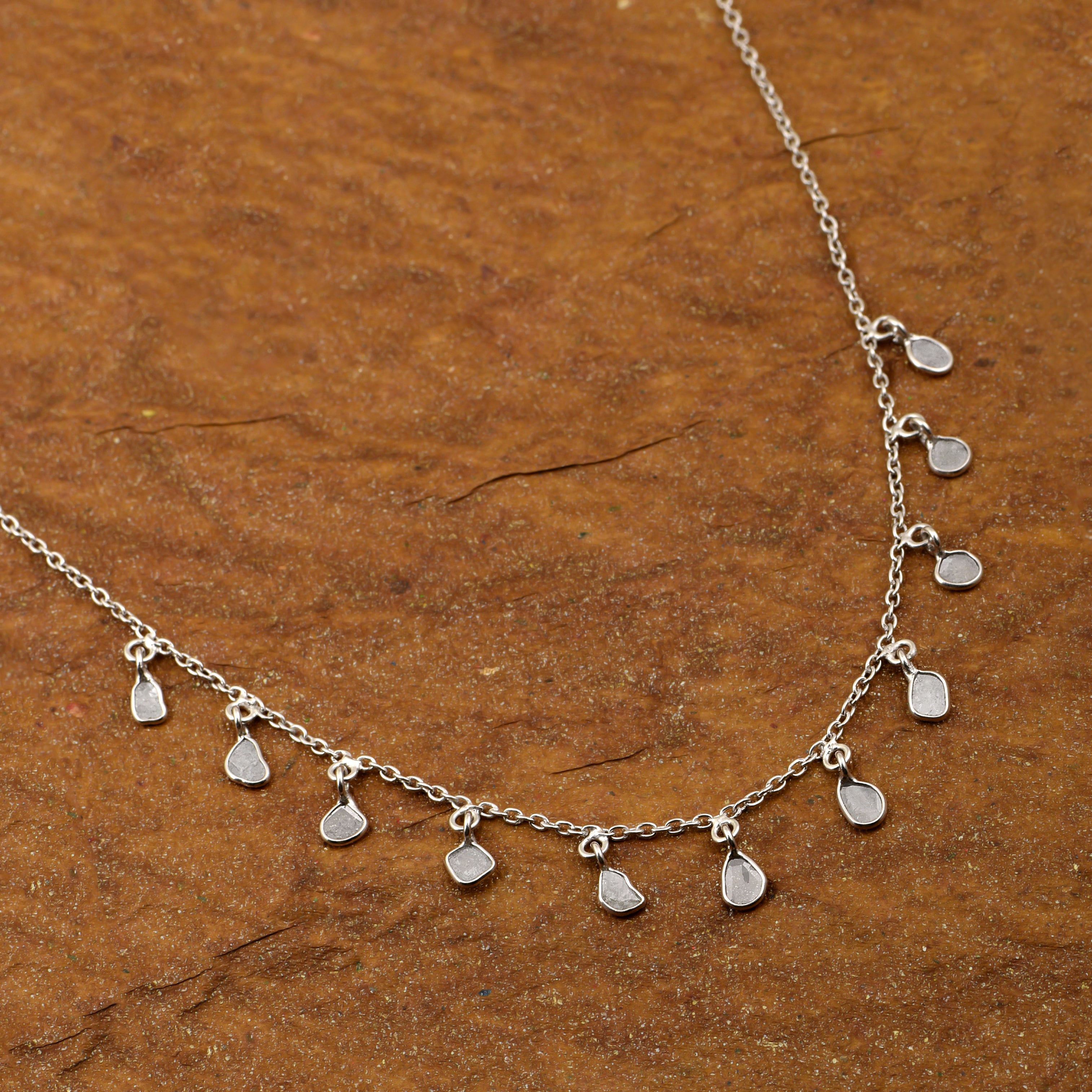 2 CTW Diamond Polki Boho Necklace