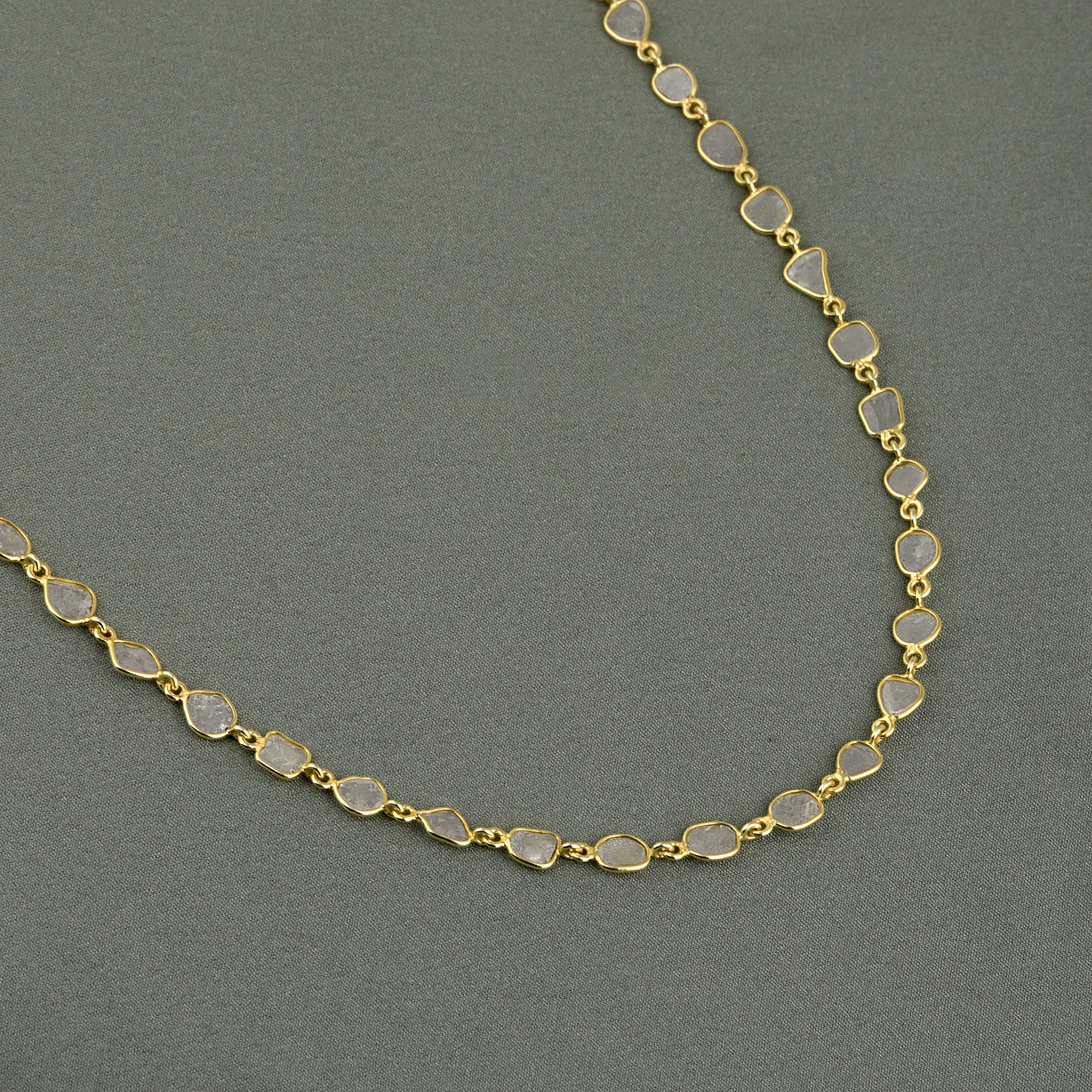 18 CTW Diamond Polki Chain Necklace