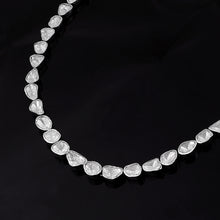 Load image into Gallery viewer, 14.00 CTW Polki Diamond Solitaire Necklace, 925 Sterling Silver Platinum Plated Classic Princess Necklace
