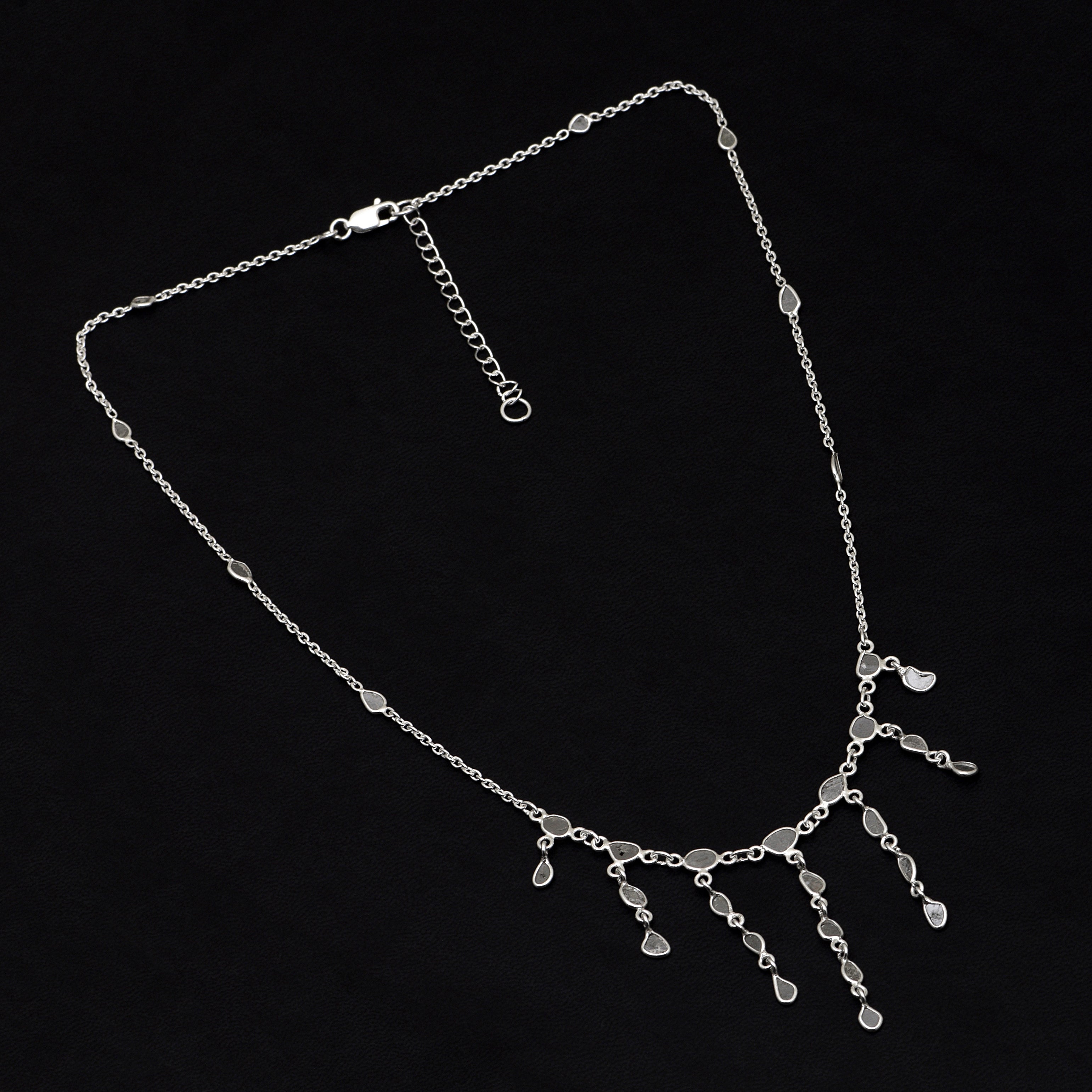 1.30 CTW Diamond Polki Fringe Necklace