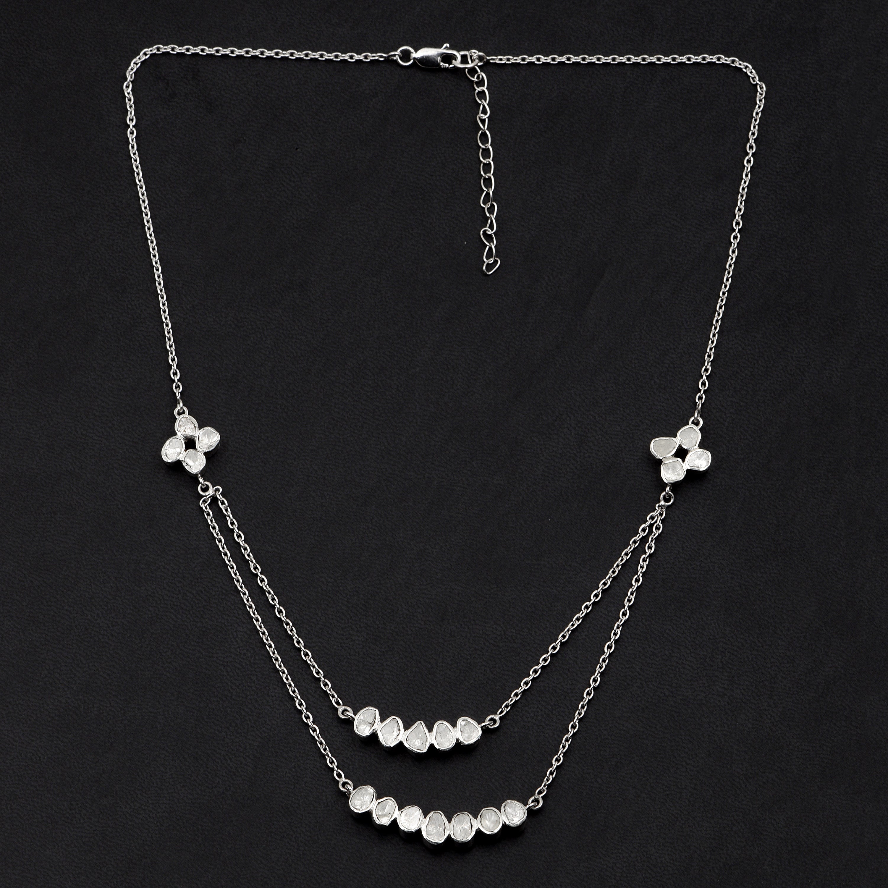 2 CTW Diamond Polki Layered Necklace