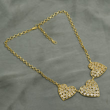 Load image into Gallery viewer, 12 CTW Diamond Polki Multiple Heart Necklace
