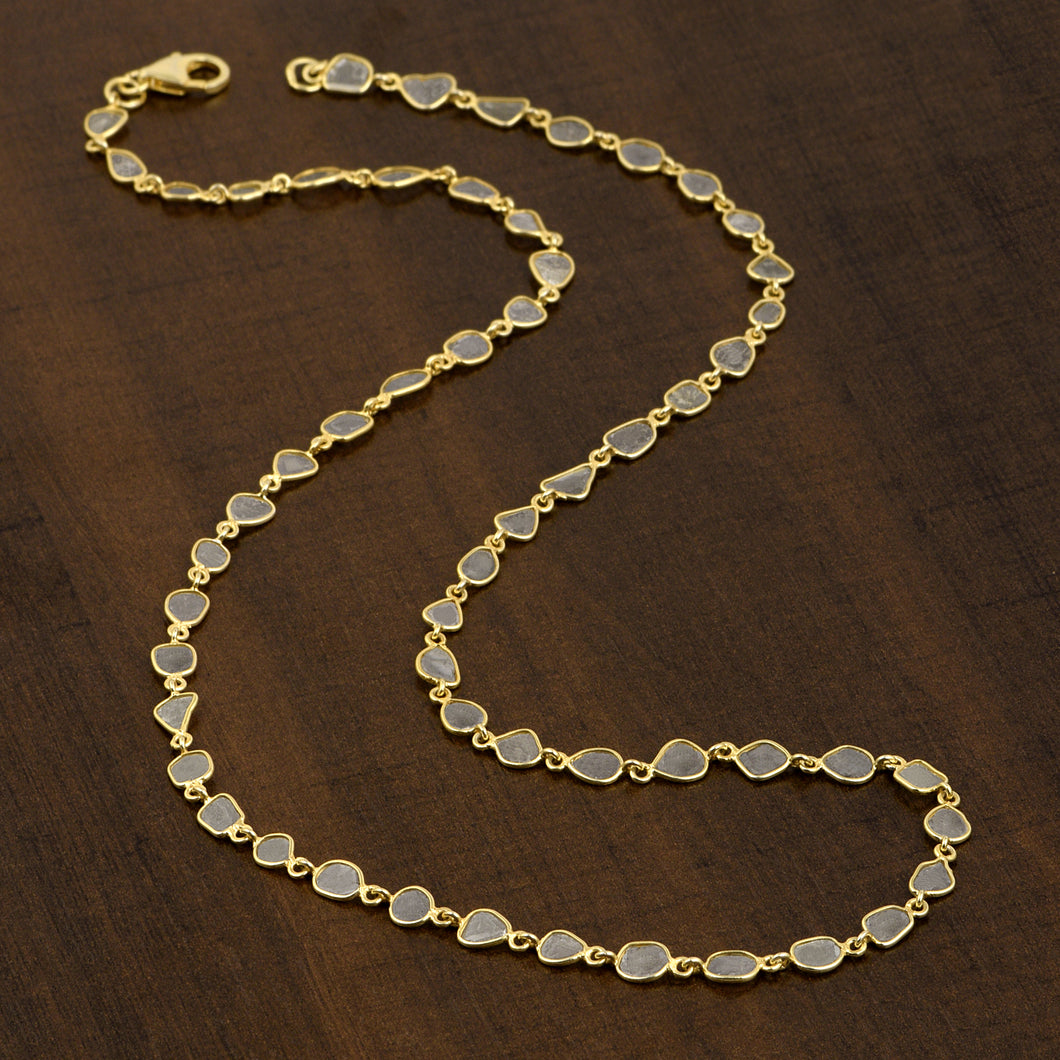 18 CTW Diamond Polki Chain Necklace