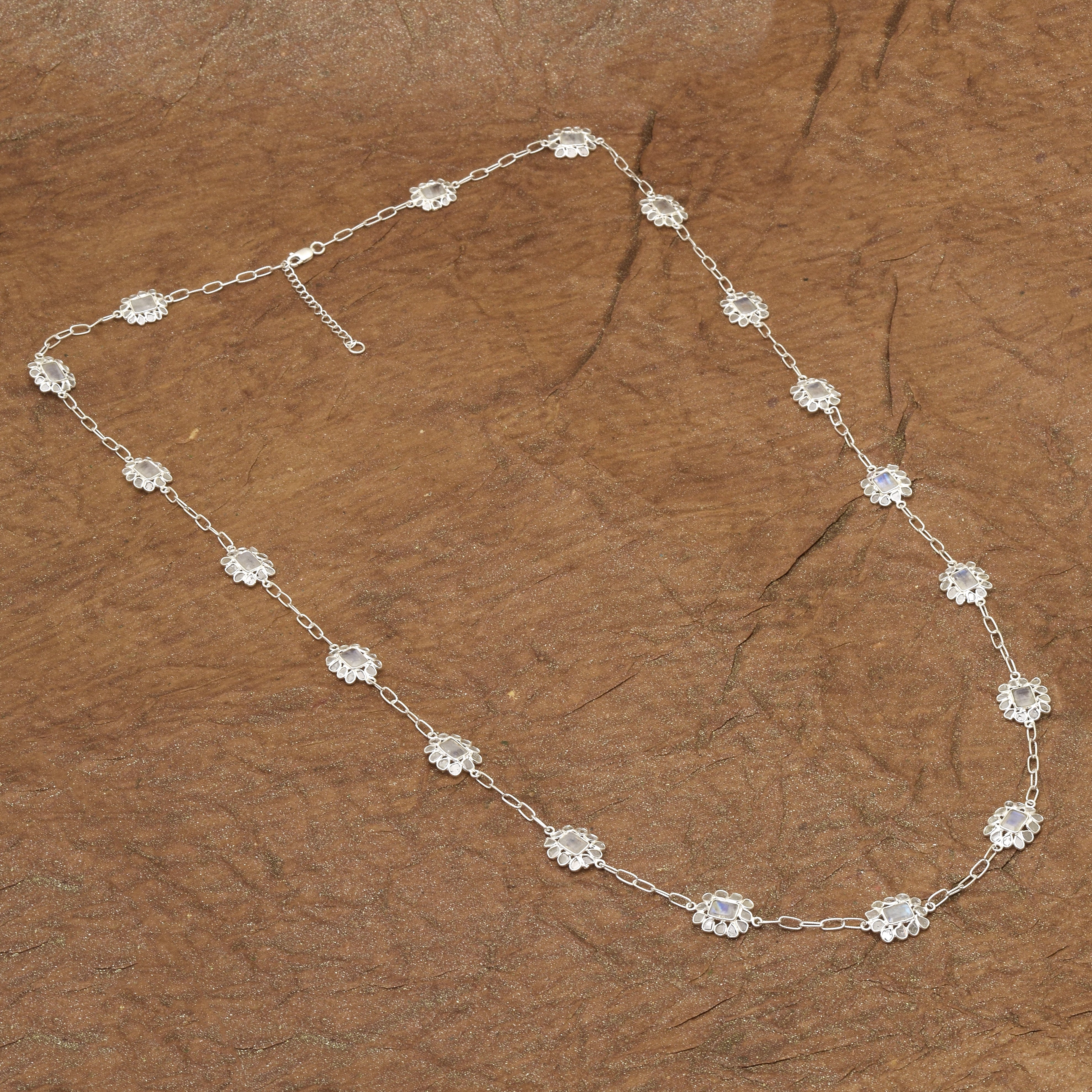 8.50 CTW Diamond Polki Moonstone Necklace
