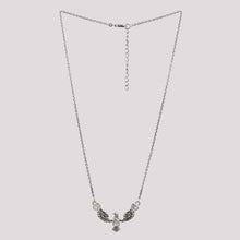 Load image into Gallery viewer, 0.50 CTW Polki Diamond Eagle Necklace, 18 Inches Long Chain, 925 Sterling Silver White Gold Plated
