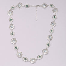 Load image into Gallery viewer, 14 CTW Diamond Polki Emerald Blue Topaz Necklace

