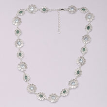 Load image into Gallery viewer, 14 CTW Diamond Polki Emerald Blue Topaz Necklace
