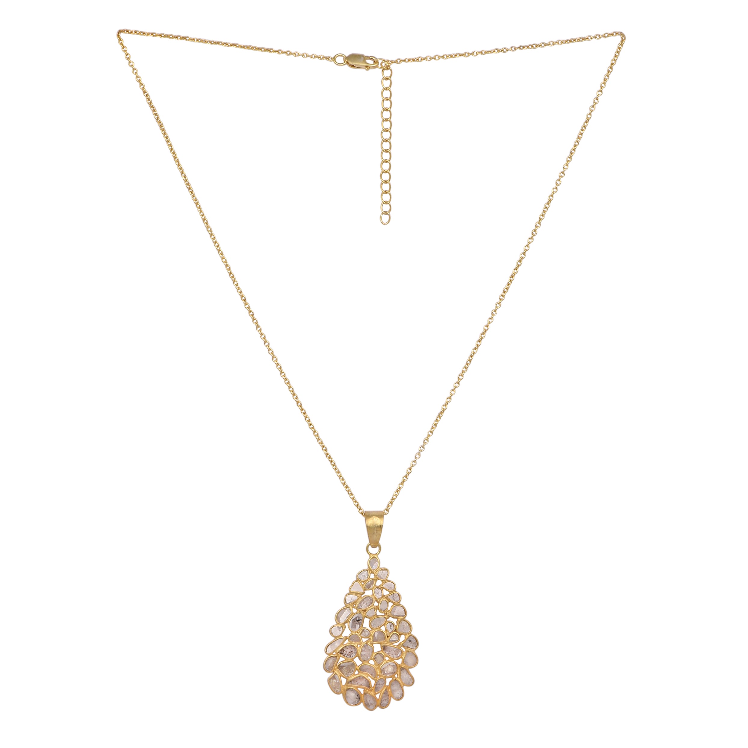 2.50 CTW Diamond Polki Pendant Necklace