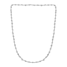 Load image into Gallery viewer, 4.00 CTW Natural Diamond slice Polki 30&quot; long Necklace 925 Sterling Silver Bezel Diamond Necklace, Uncut Diamond Chain Platinum Plated Necklace
