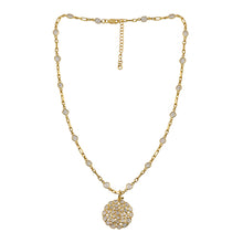 Load image into Gallery viewer, 4.00 CTW Natural Diamond Polki Geometric Round Statement Necklace 925 Sterling Silver 14K Gold Plated Everyday Slice Diamond Jewelry
