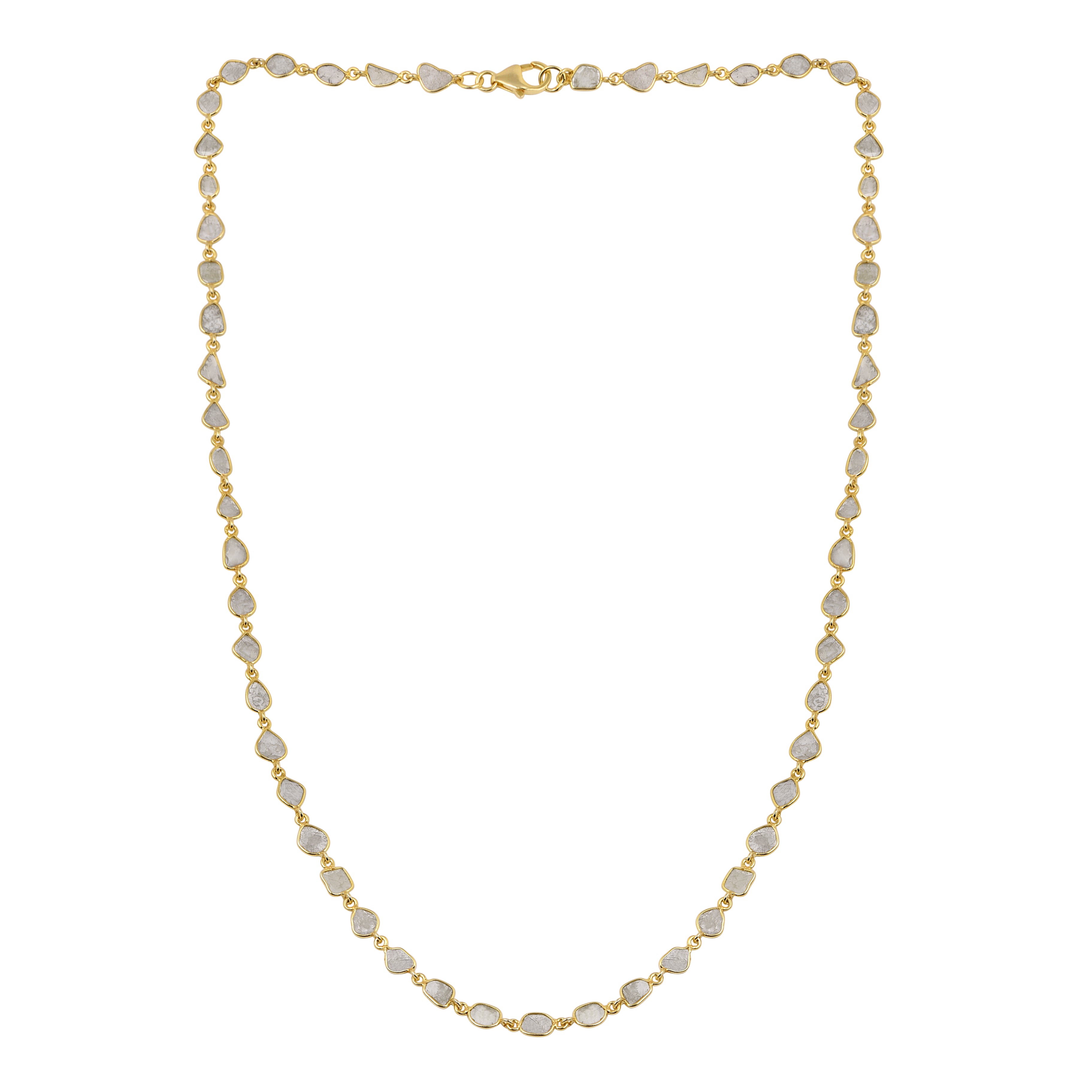 18 CTW Diamond Polki Chain Necklace