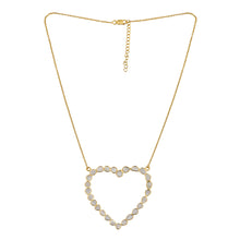 Load image into Gallery viewer, 3 CTW Diamond Polki Hollow Heart Pendant Necklace
