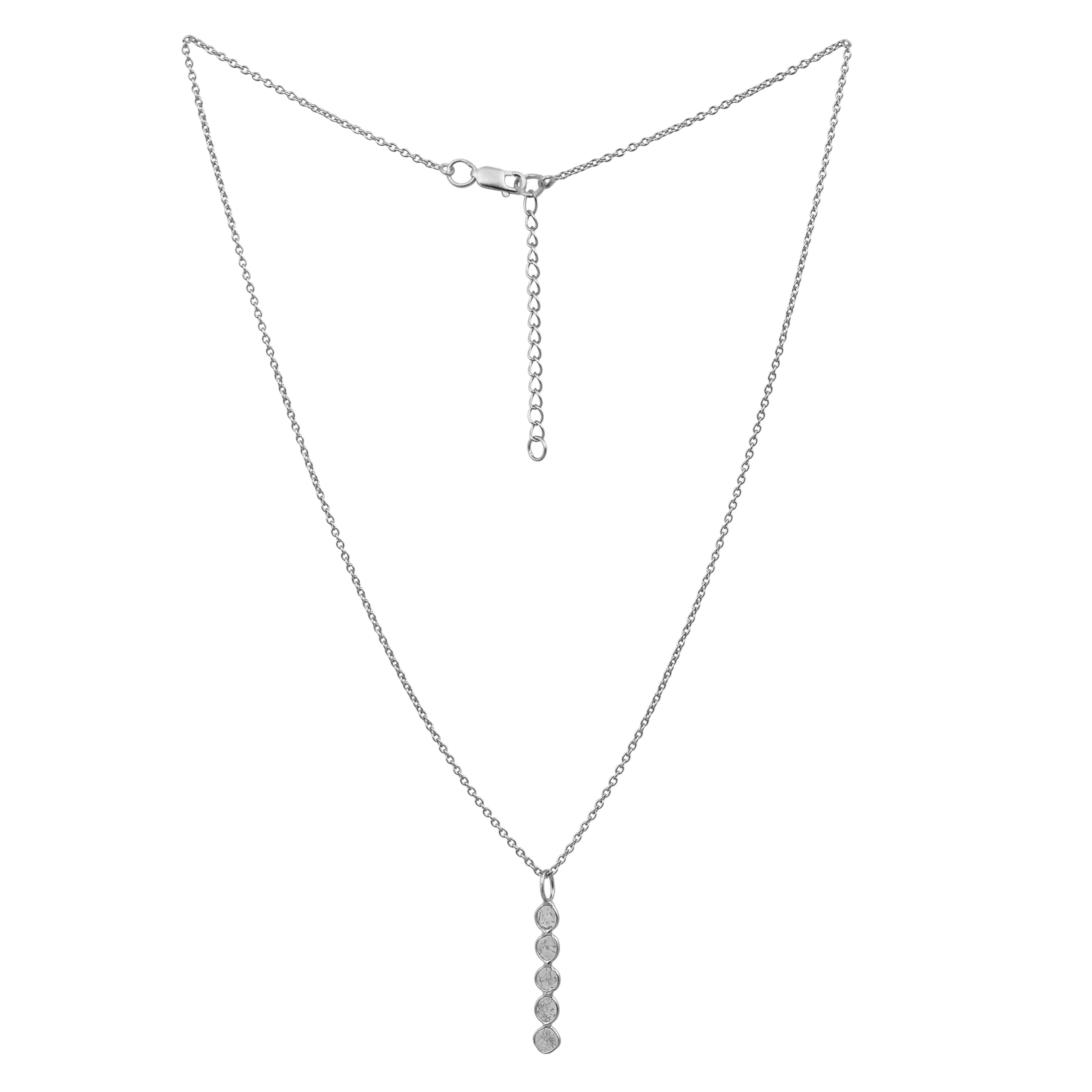1.50 CTW Diamond Polki Boho Hanging Pendant Necklace