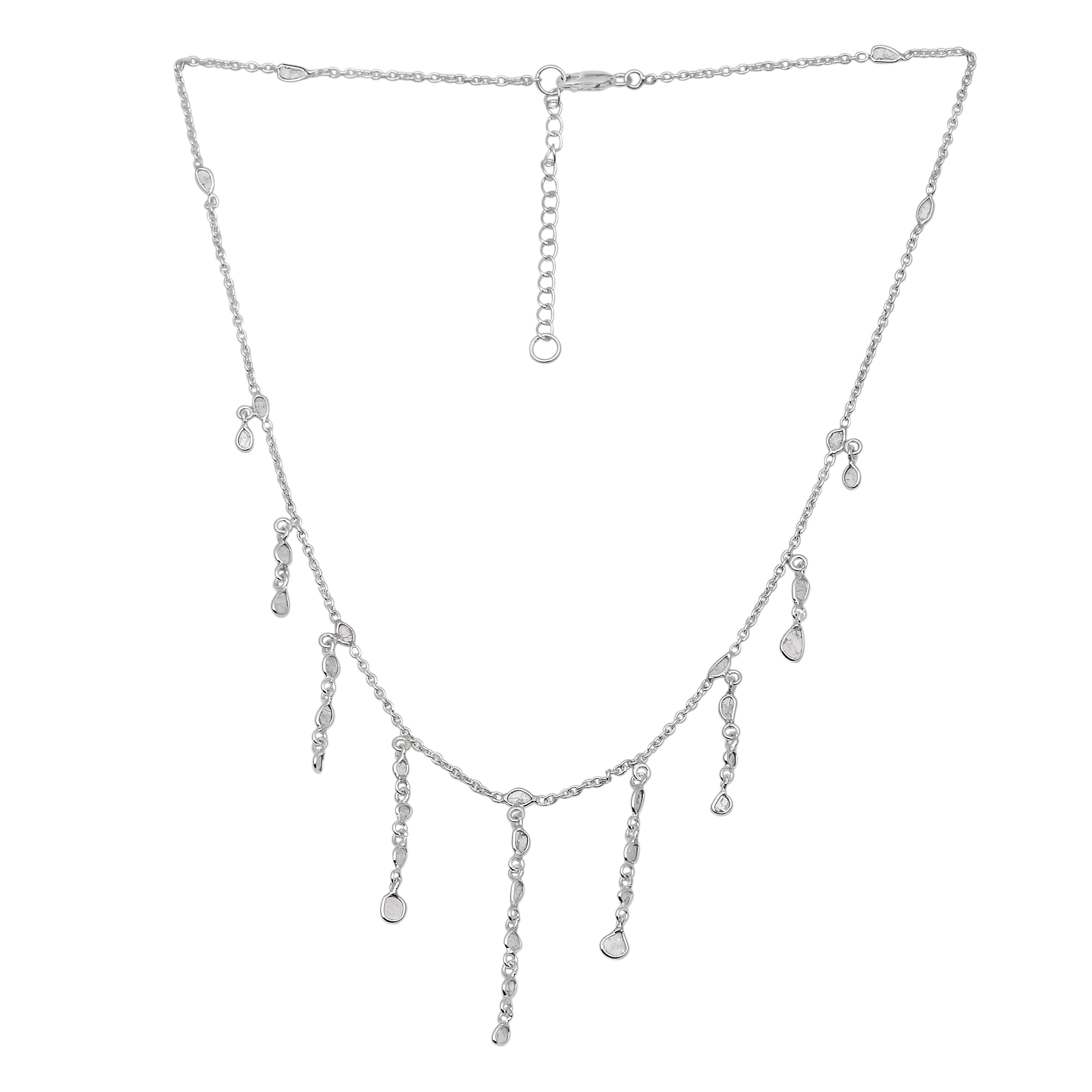 2.25 CTW Diamond Polki Fringe Necklace