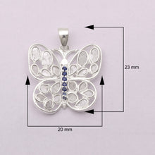 Load image into Gallery viewer, 0.85 CTW Diamond Polki Tanzanite Butterfly Pendant
