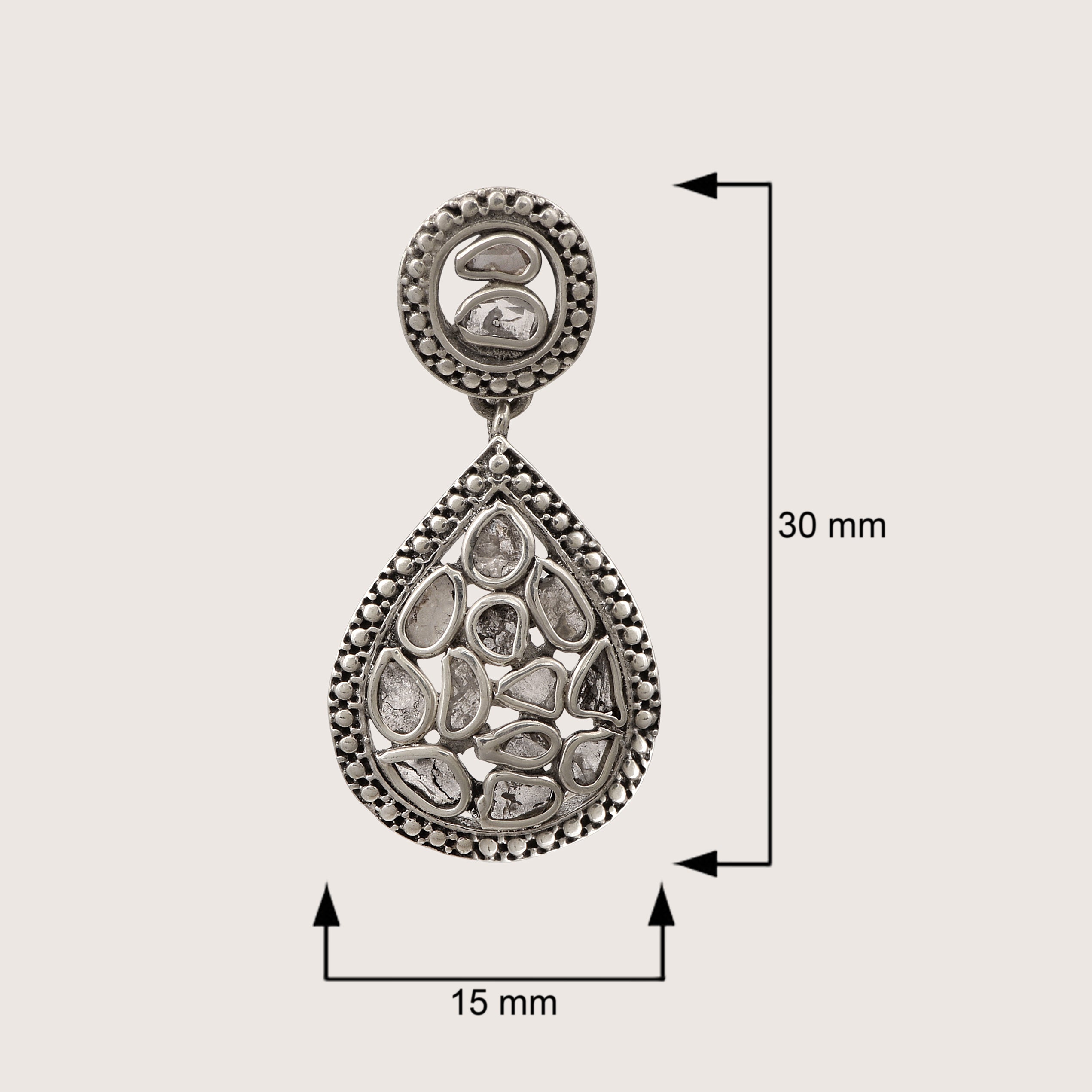 0.60 CTW Diamond Polki Pear Shaped Pendant