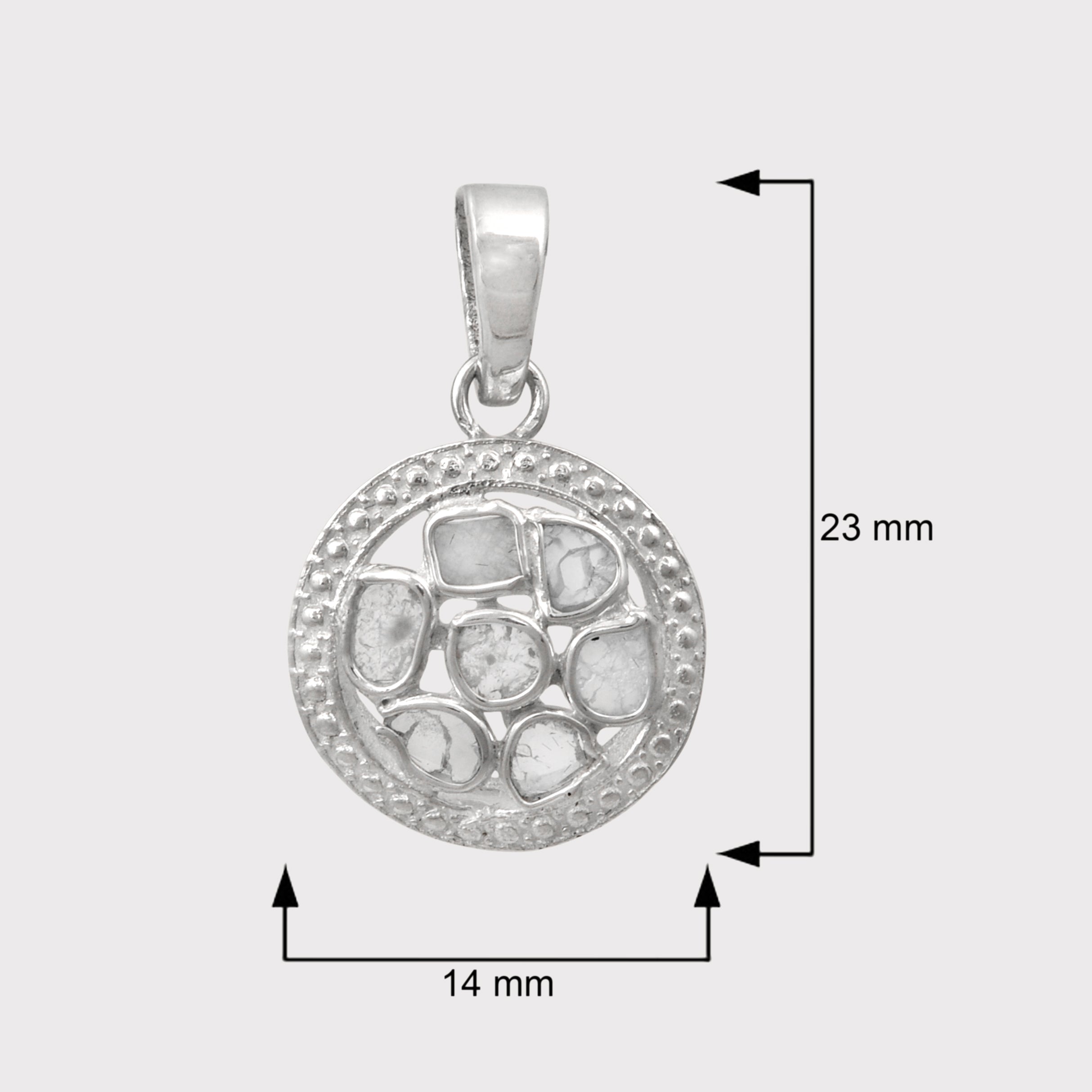 0.50 CTW Diamond Polki Round Shaped Pendant