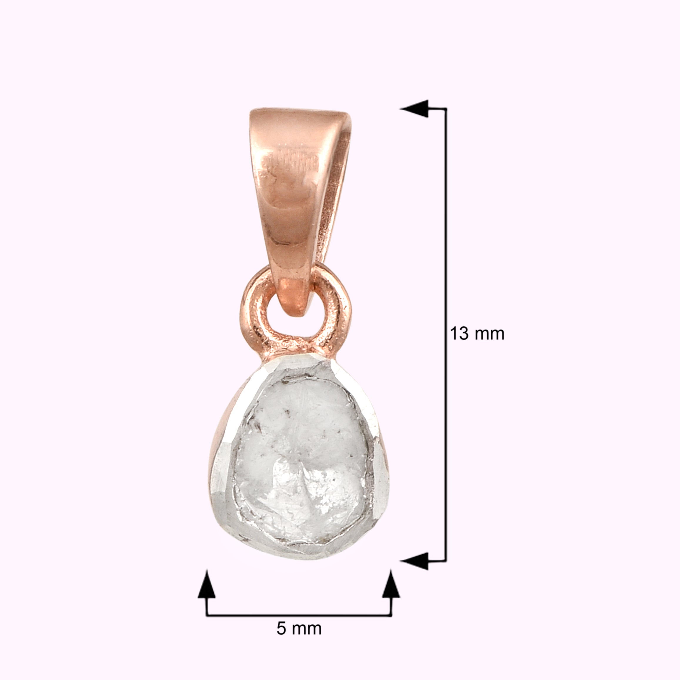 0.35 CTW Diamond Polki Solitaire Pendant