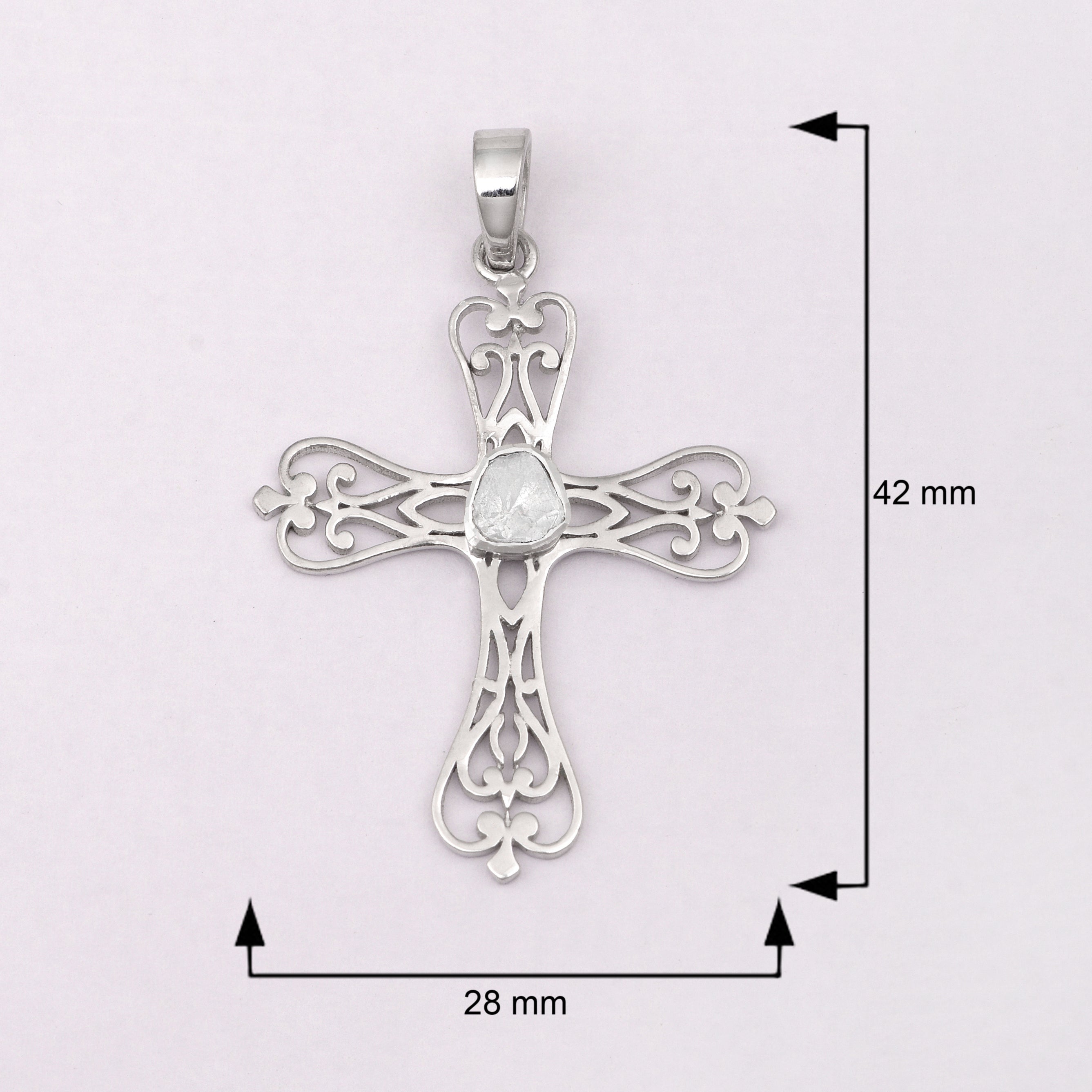 0.15 CTW Diamond Polki Cross Pendant