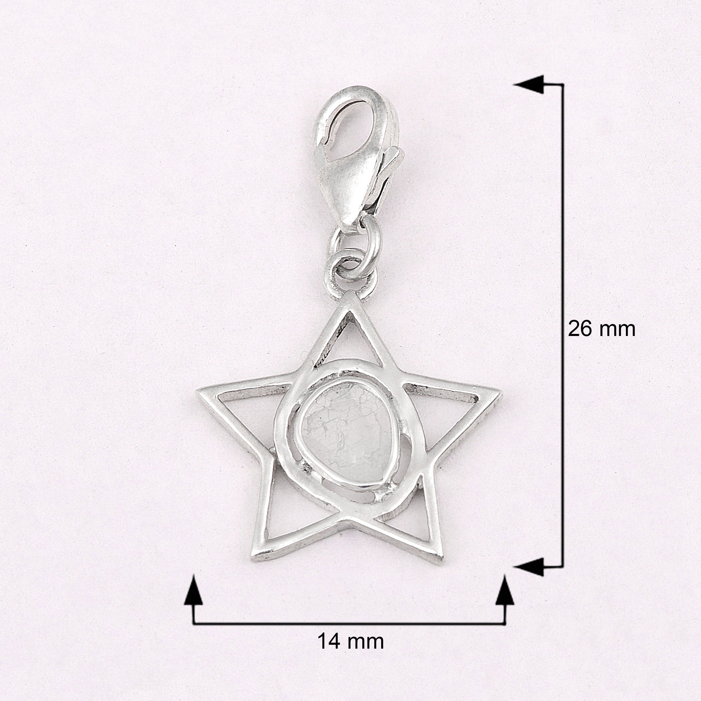 0.15 CTW Diamond Polki Star Charm Pendant