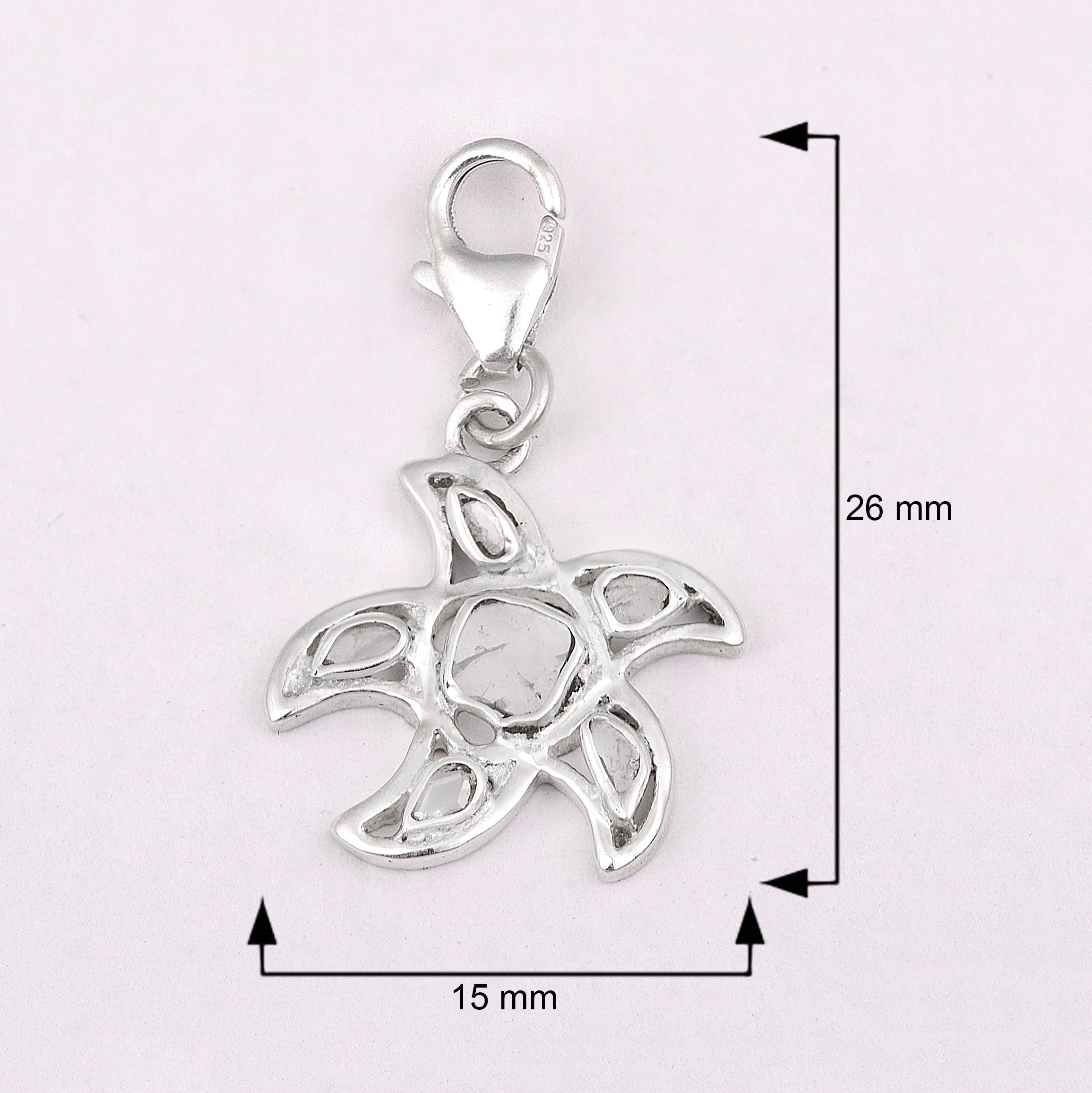 0.25 CTW Diamond Polki Starfish Charm Pendant