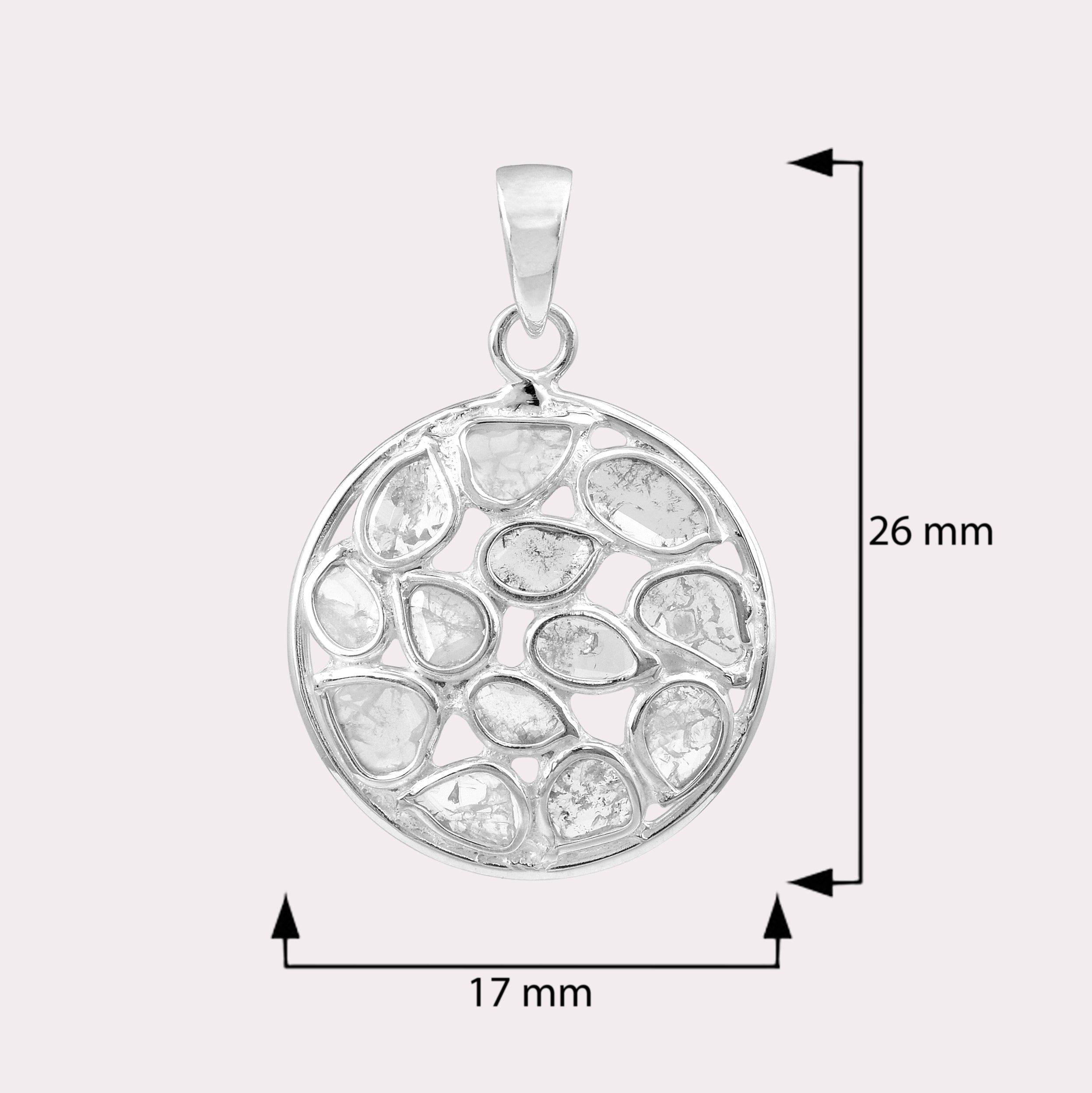 0.50 CTW Diamond Polki Round Pendant
