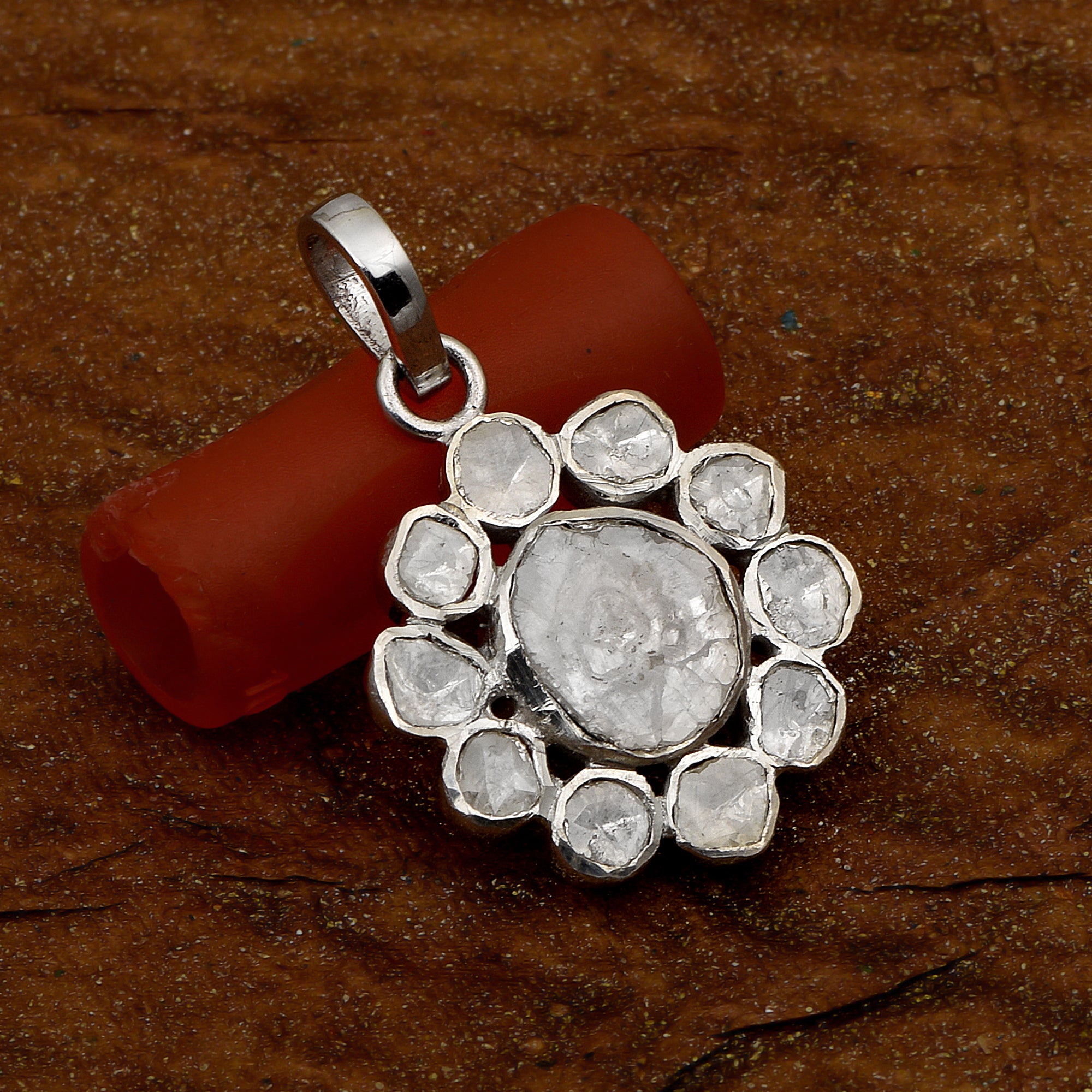 2.50 CTW Diamond Polki Statement Pendant