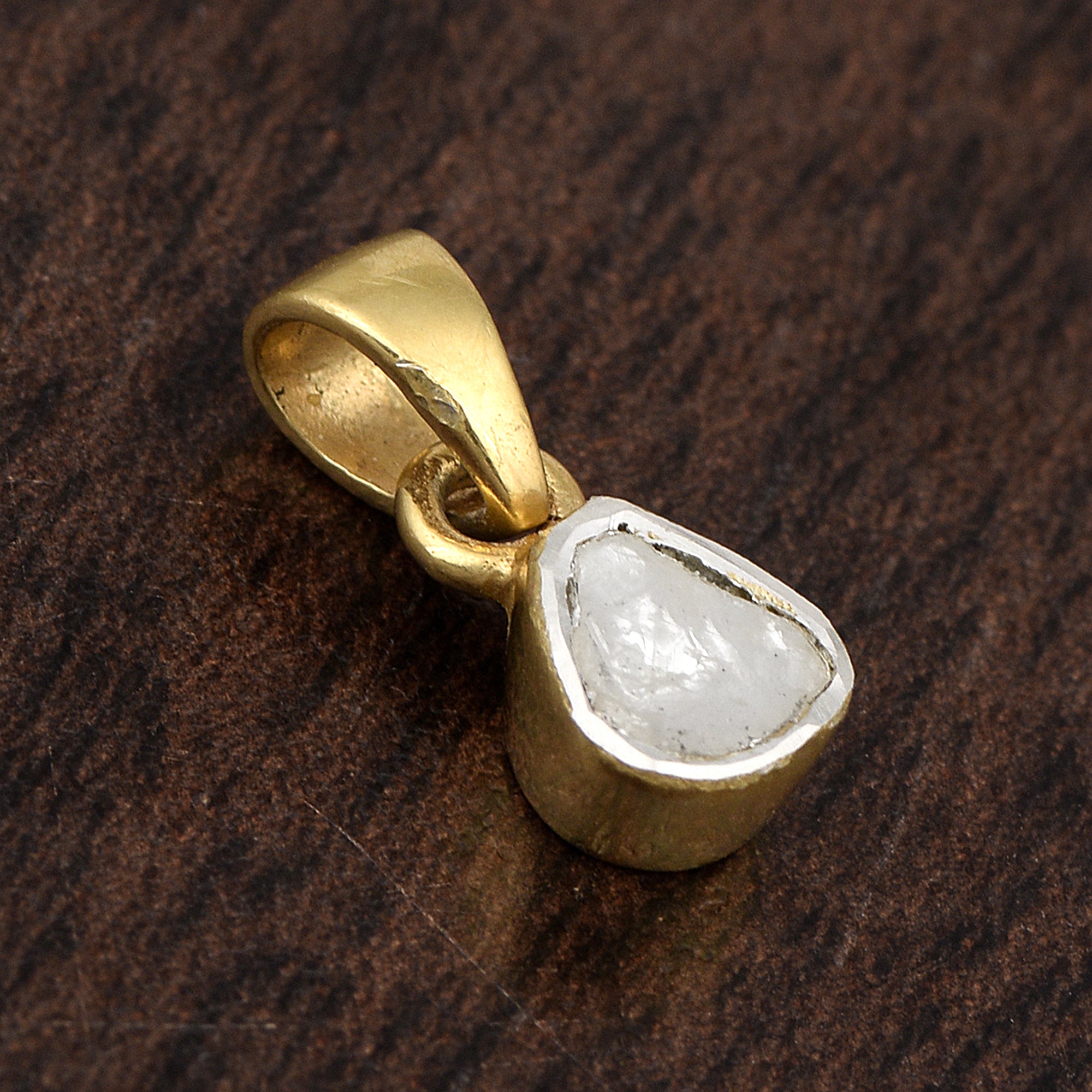 0.35 CTW Diamond Polki Solitaire Pendant