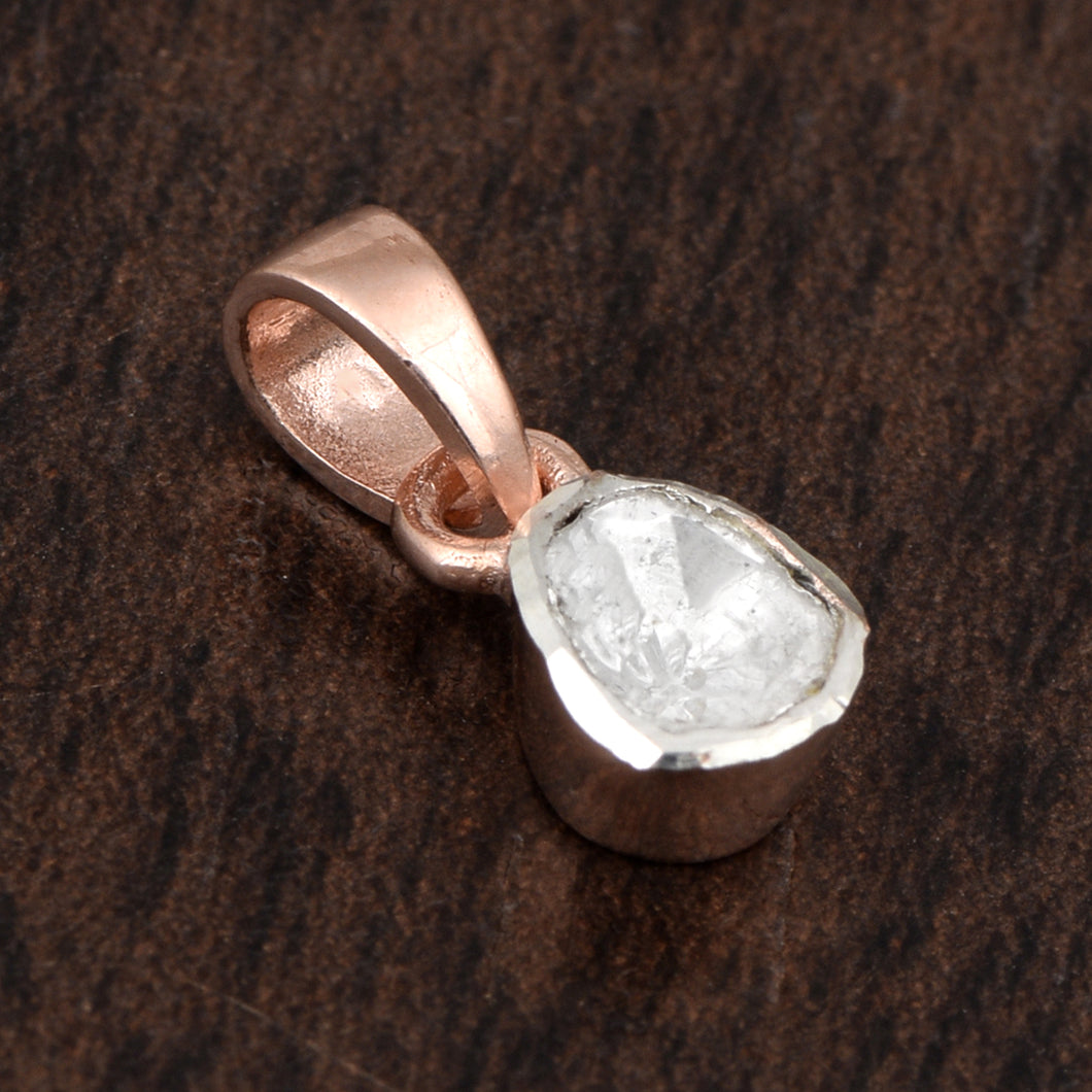 0.35 CTW Diamond Polki Solitaire Pendant