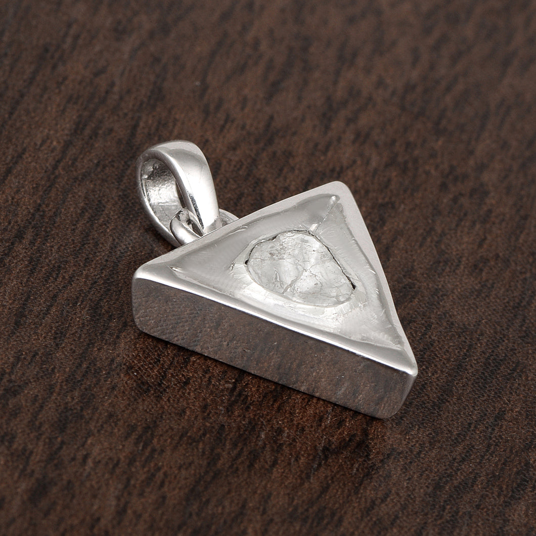 0.50 CTW Diamond Polki Triangular Pendant